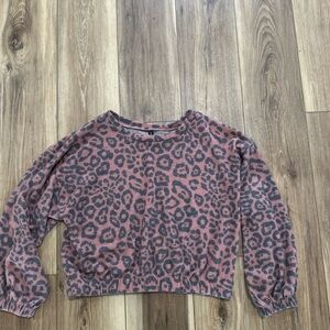 Savvi womens animal print fleece long sleeve shirt size small